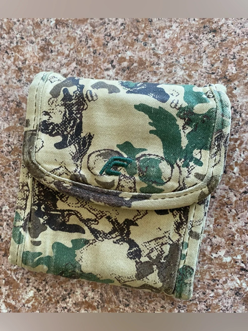 French Connection Green Camouflage Canvas Wallet